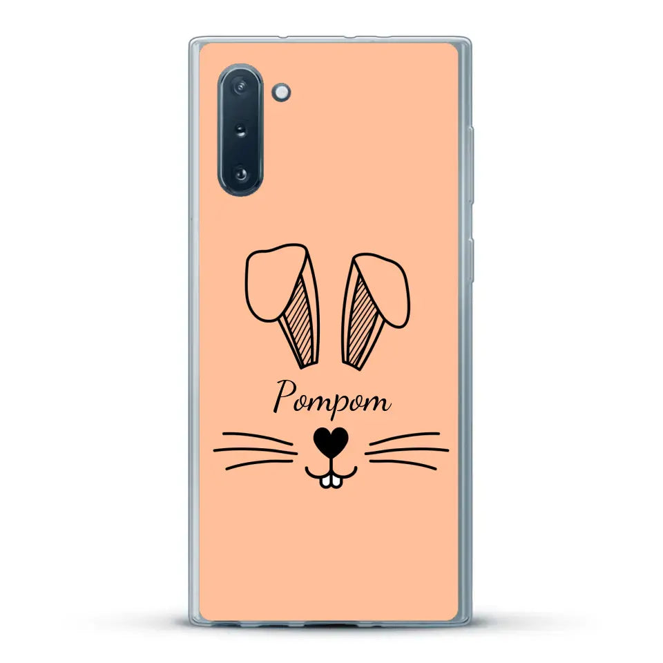 Visage de Lapin avec prénom - Coque de téléphone personnalisée