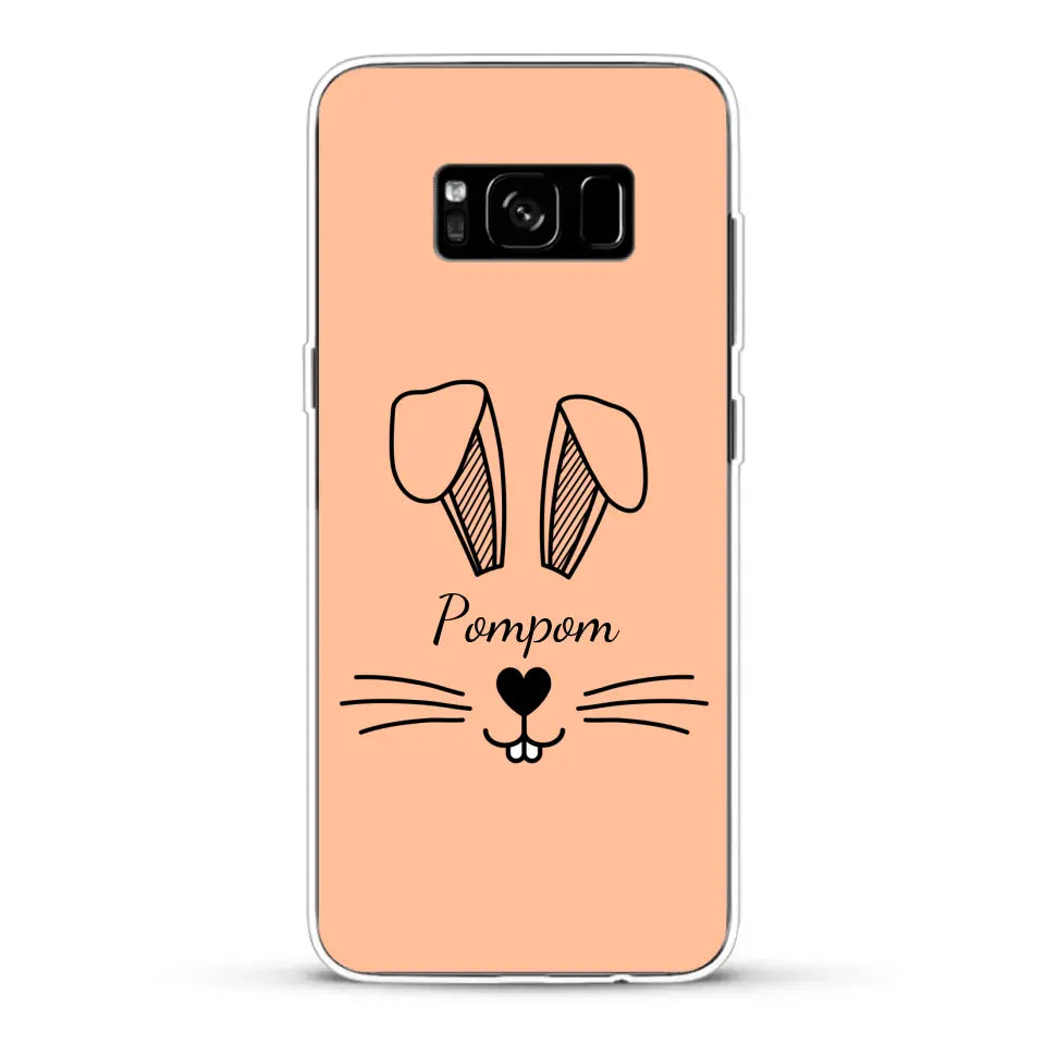 Visage de Lapin avec prénom - Coque de téléphone personnalisée