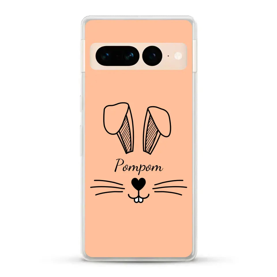 Visage de Lapin avec prénom - Coque de téléphone personnalisée