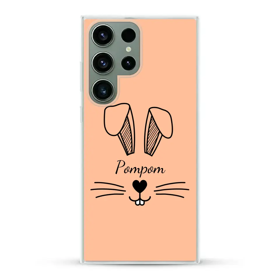 Visage de Lapin avec prénom - Coque de téléphone personnalisée