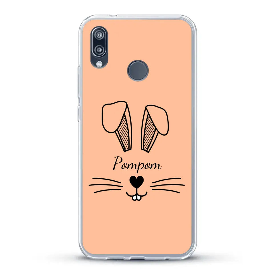 Visage de Lapin avec prénom - Coque de téléphone personnalisée