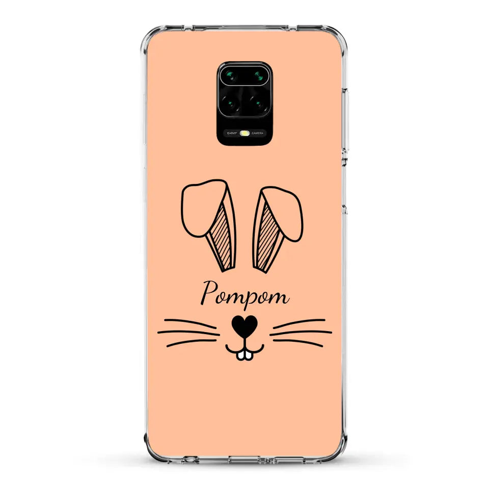 Visage de Lapin avec prénom - Coque de téléphone personnalisée