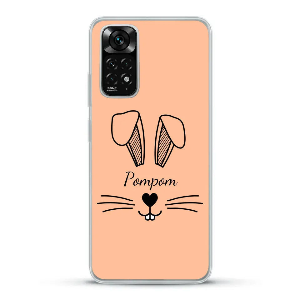 Visage de Lapin avec prénom - Coque de téléphone personnalisée