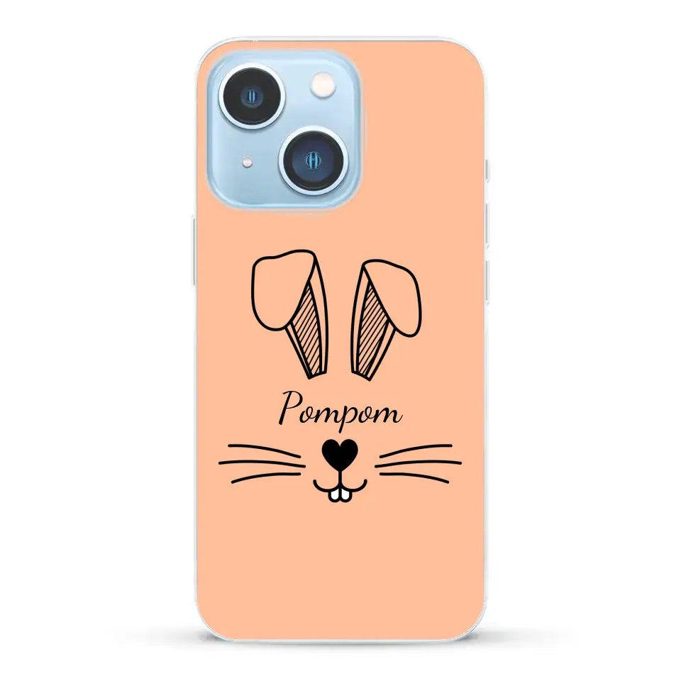 Visage de Lapin avec prénom - Coque de téléphone personnalisée