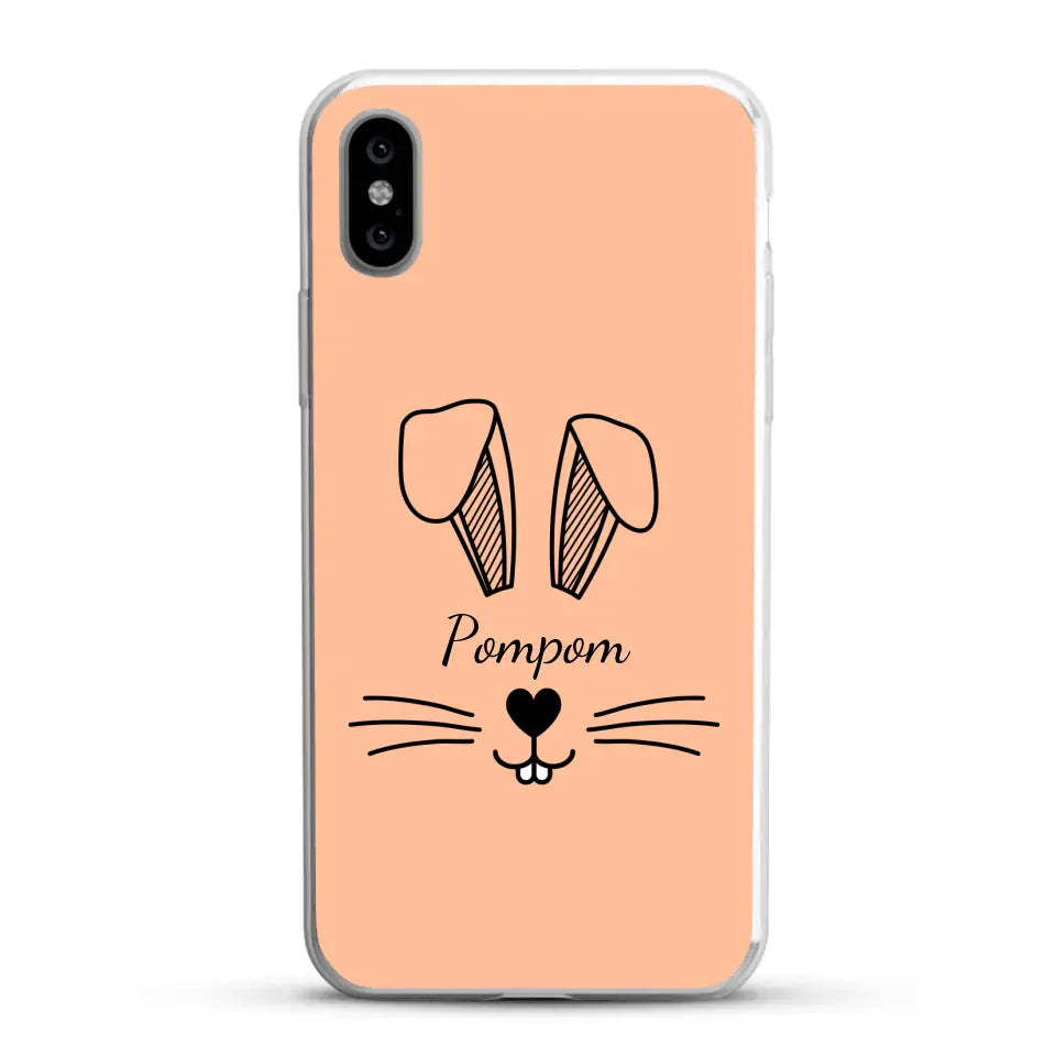 Visage de Lapin avec prénom - Coque de téléphone personnalisée