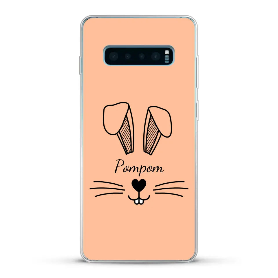 Visage de Lapin avec prénom - Coque de téléphone personnalisée