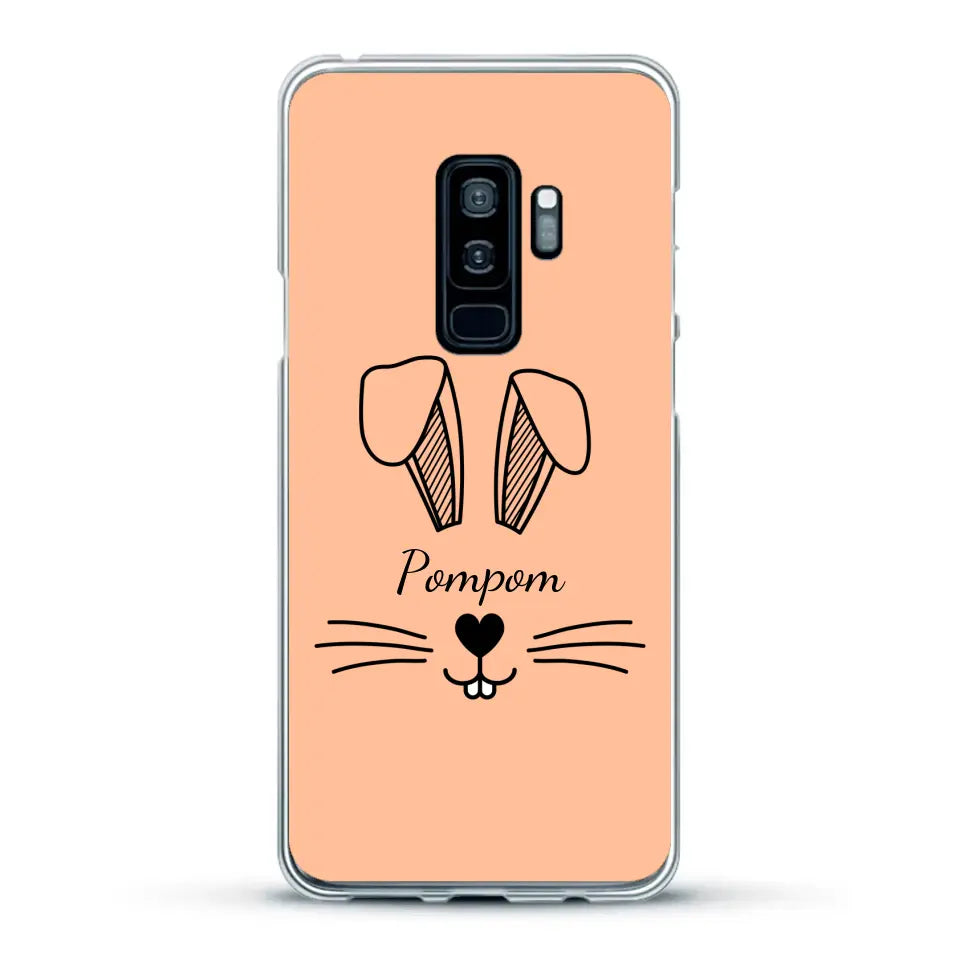 Visage de Lapin avec prénom - Coque de téléphone personnalisée