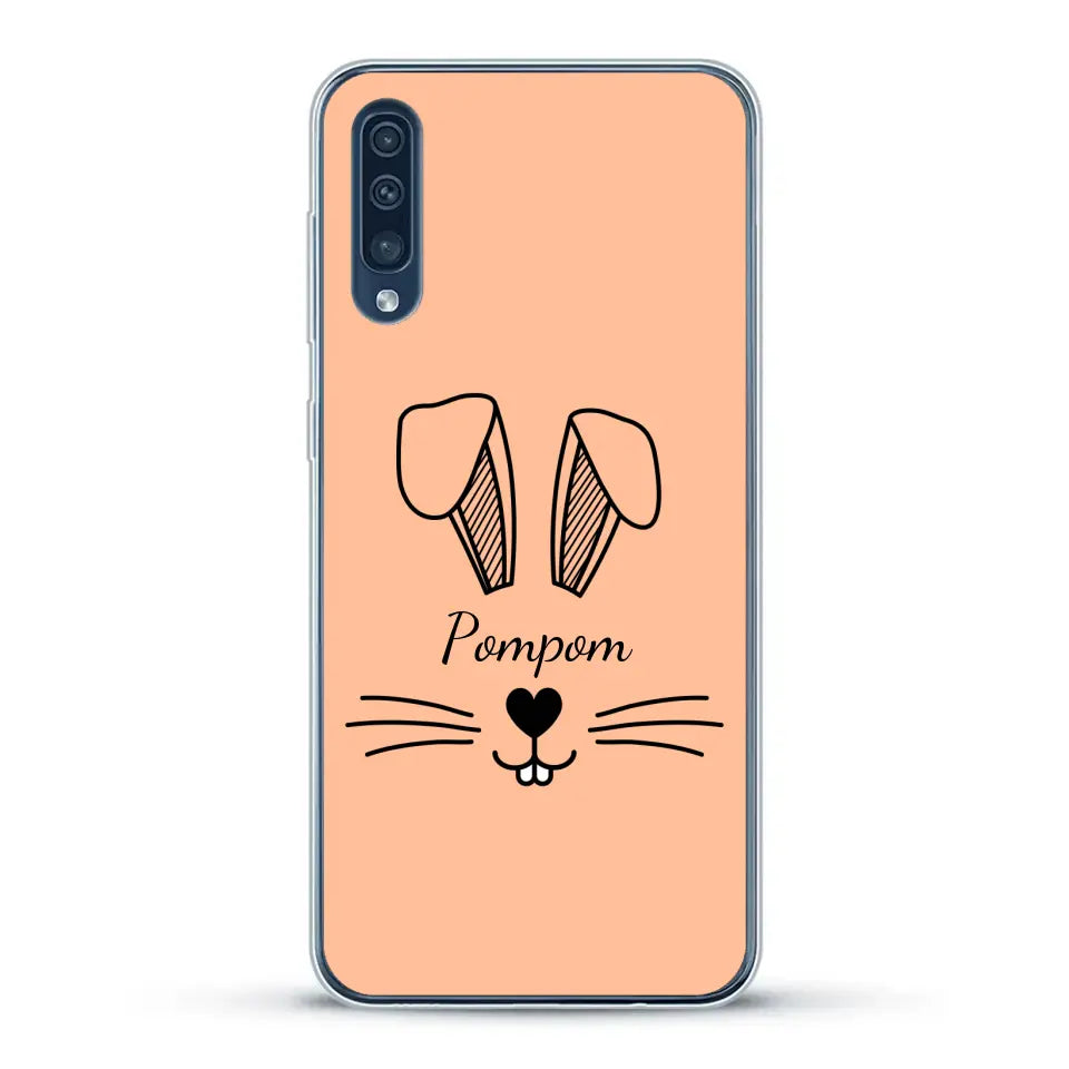 Visage de Lapin avec prénom - Coque de téléphone personnalisée