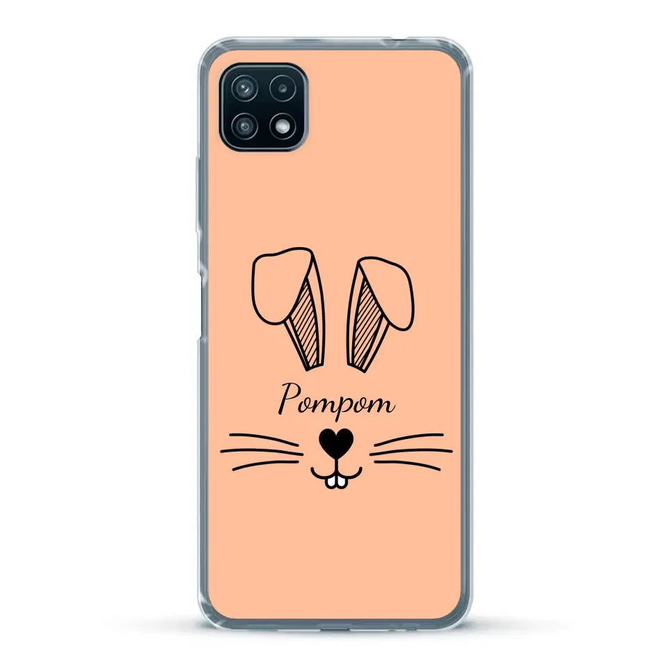 Visage de Lapin avec prénom - Coque de téléphone personnalisée