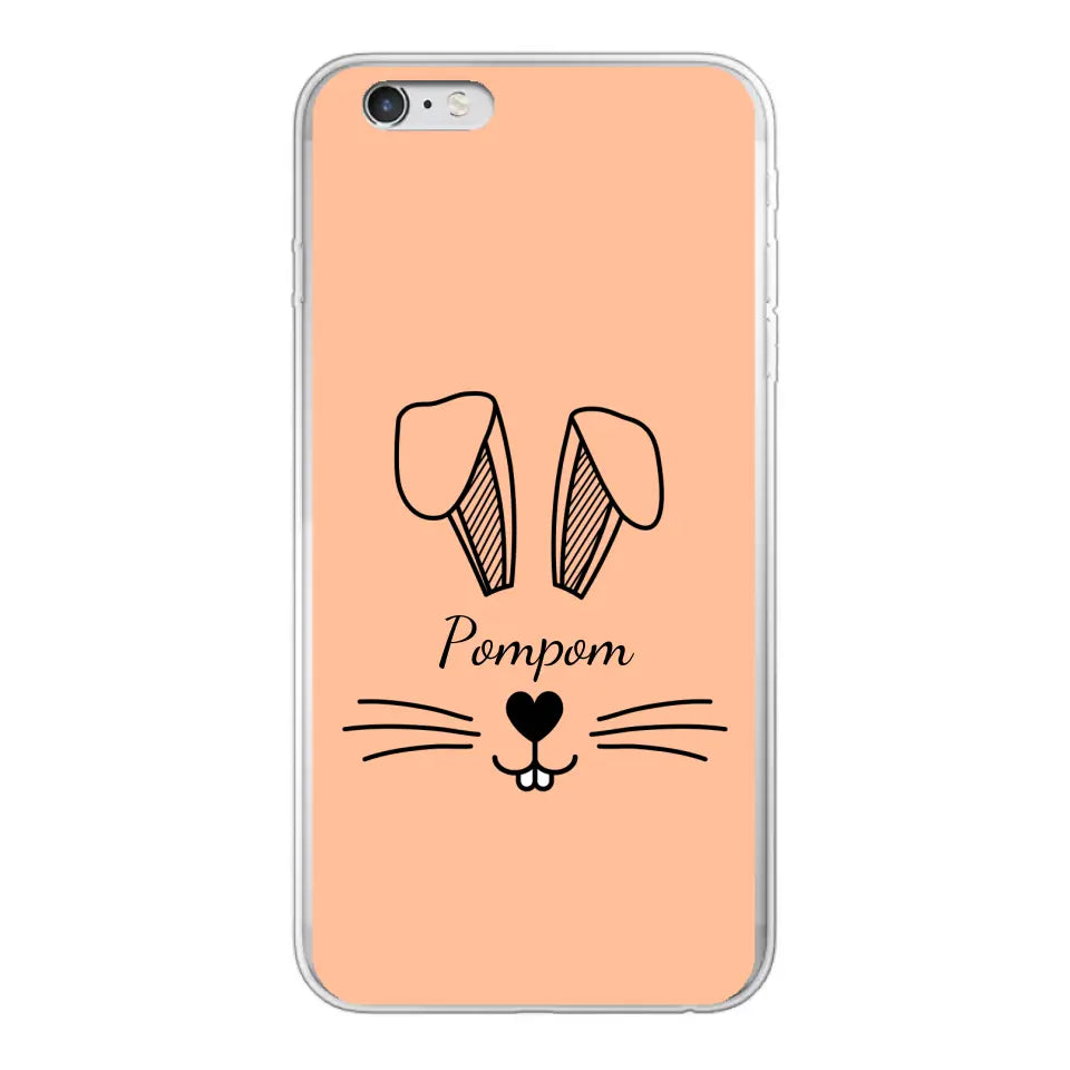 Visage de Lapin avec prénom - Coque de téléphone personnalisée