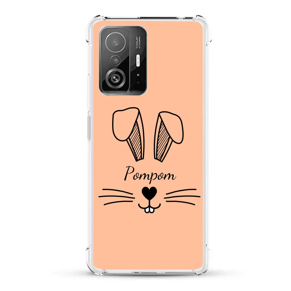 Visage de Lapin avec prénom - Coque de téléphone personnalisée