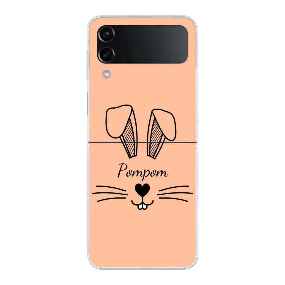 Visage de Lapin avec prénom - Coque de téléphone personnalisée