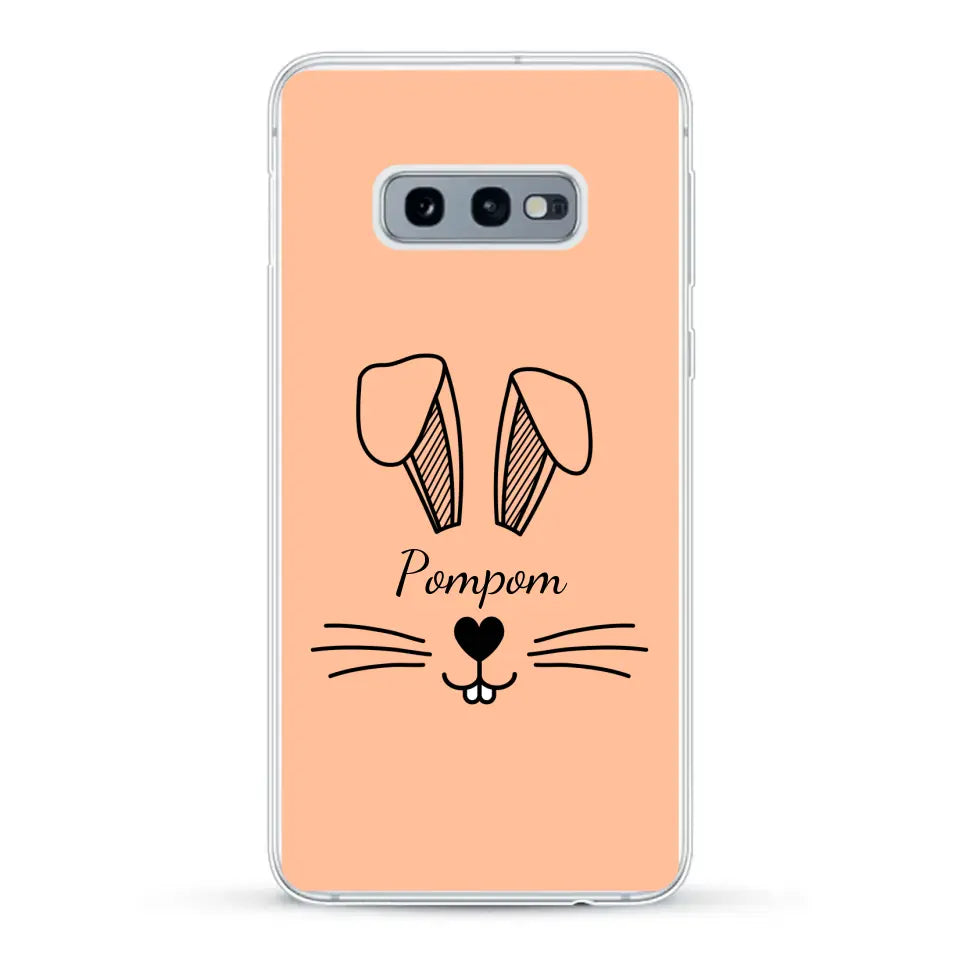 Visage de Lapin avec prénom - Coque de téléphone personnalisée