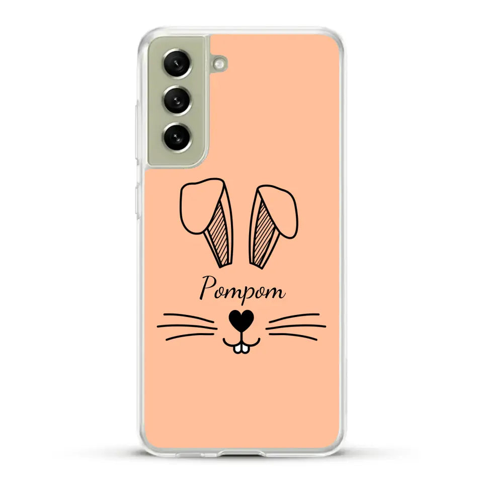 Visage de Lapin avec prénom - Coque de téléphone personnalisée