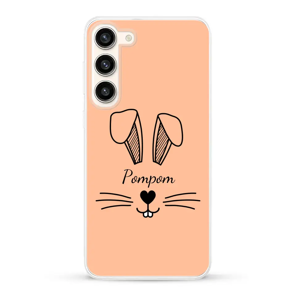 Visage de Lapin avec prénom - Coque de téléphone personnalisée