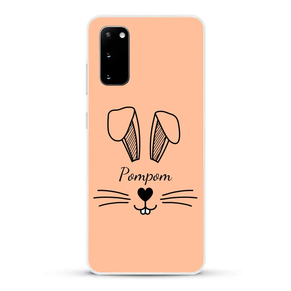 Visage de Lapin avec prénom - Coque de téléphone personnalisée