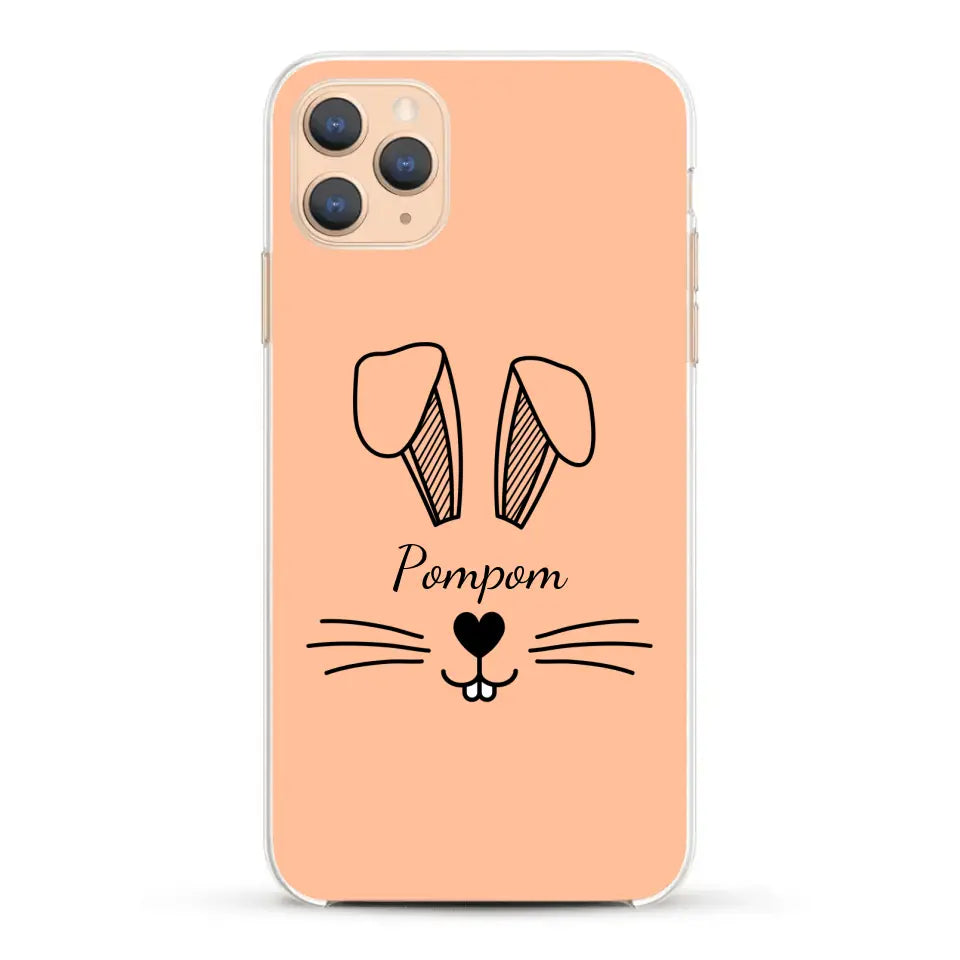 Visage de Lapin avec prénom - Coque de téléphone personnalisée