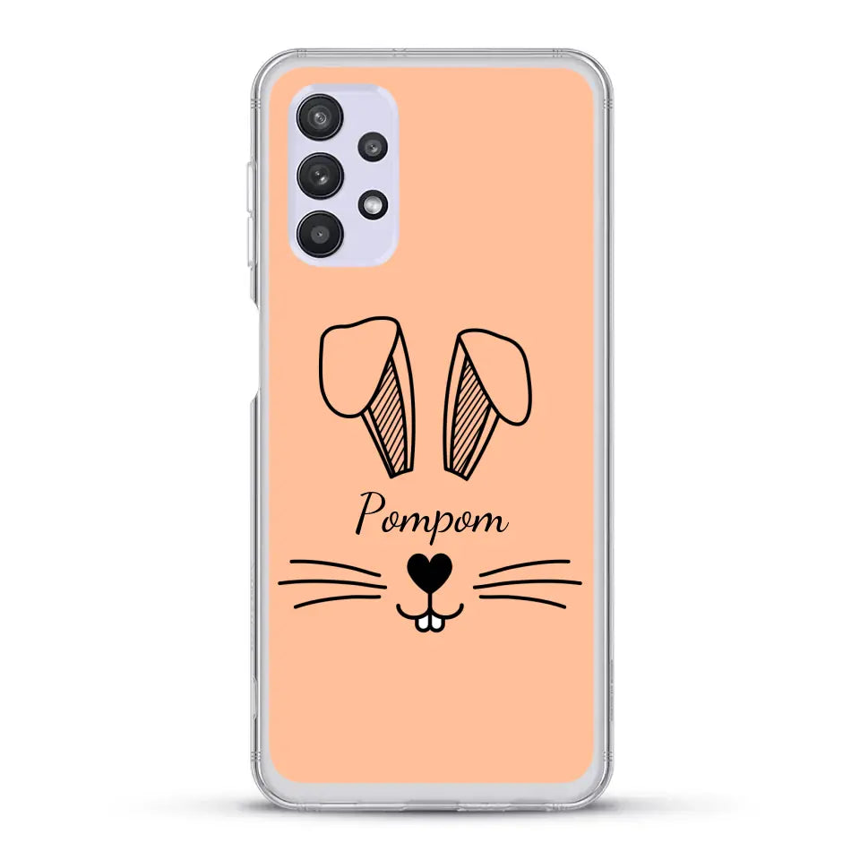 Visage de Lapin avec prénom - Coque de téléphone personnalisée