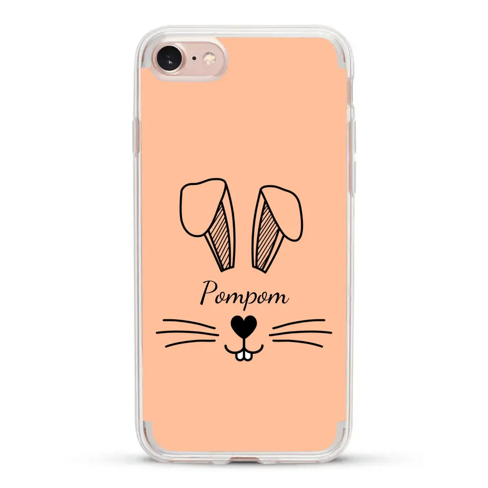 Visage de Lapin avec prénom - Coque de téléphone personnalisée