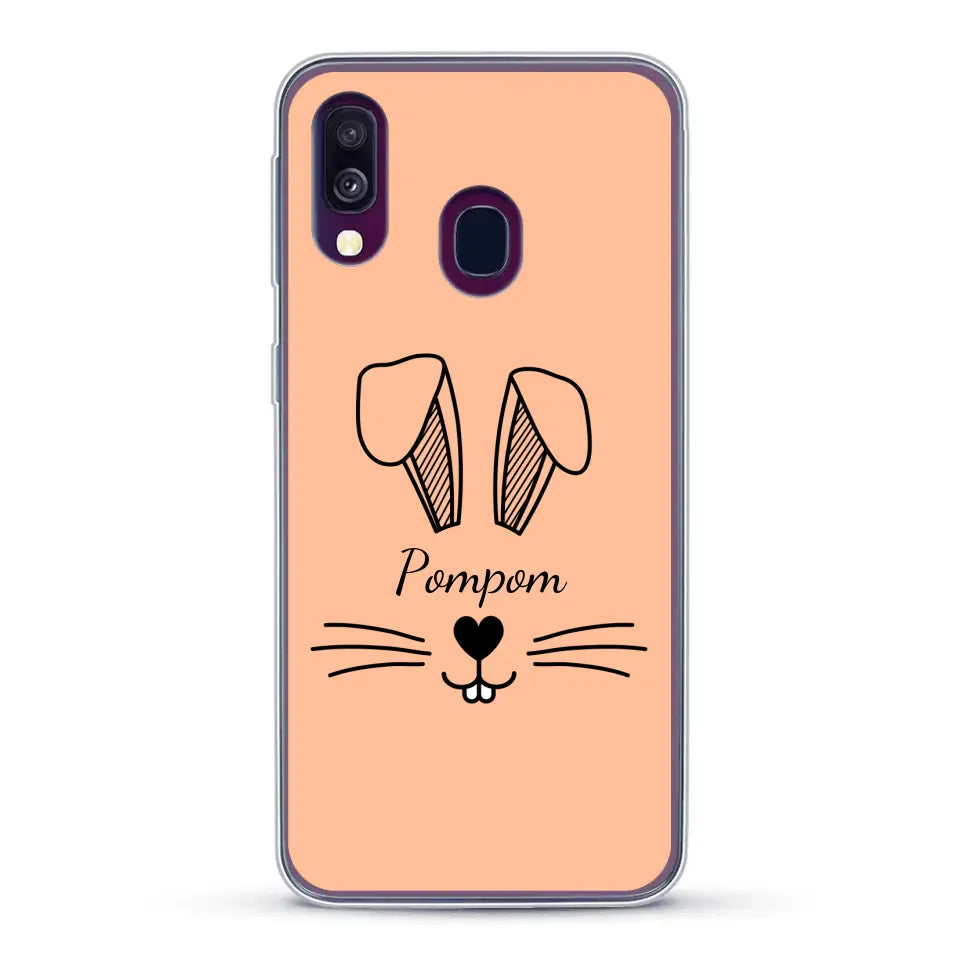 Visage de Lapin avec prénom - Coque de téléphone personnalisée