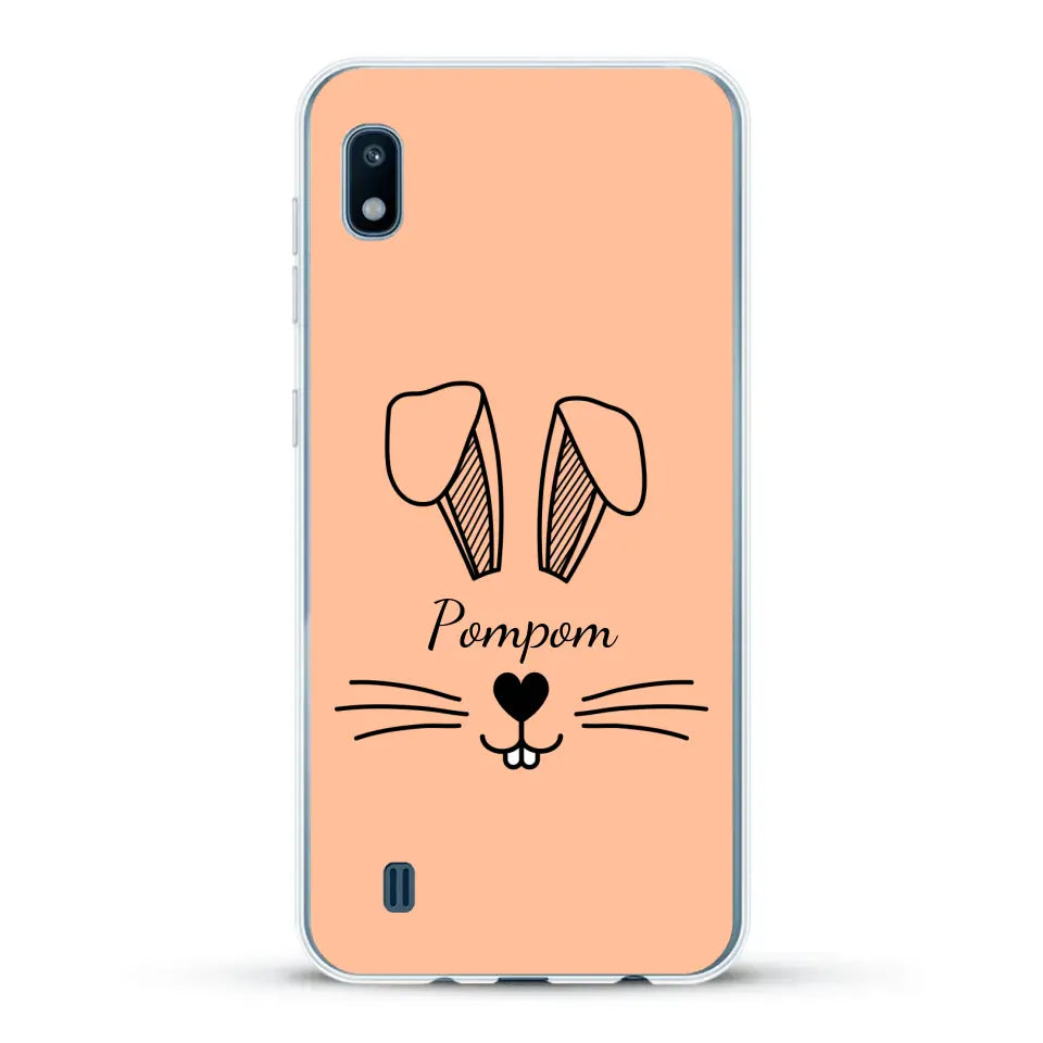 Visage de Lapin avec prénom - Coque de téléphone personnalisée