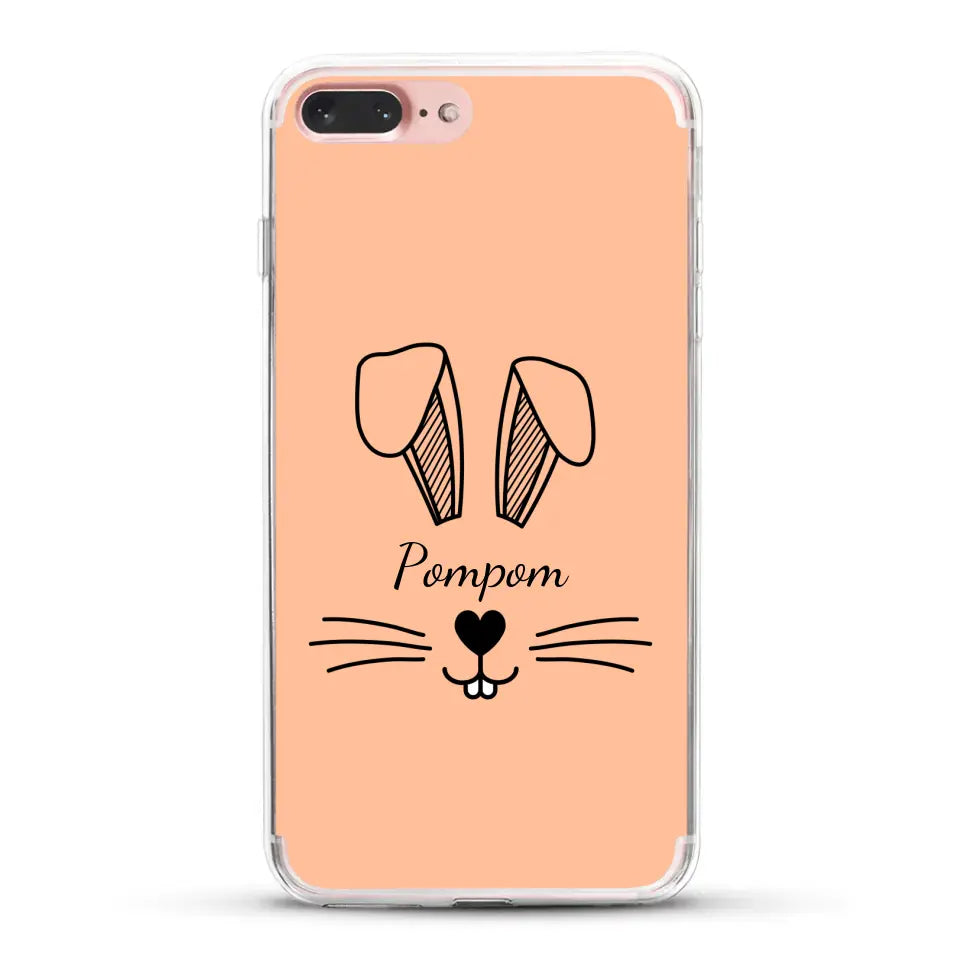 Visage de Lapin avec prénom - Coque de téléphone personnalisée