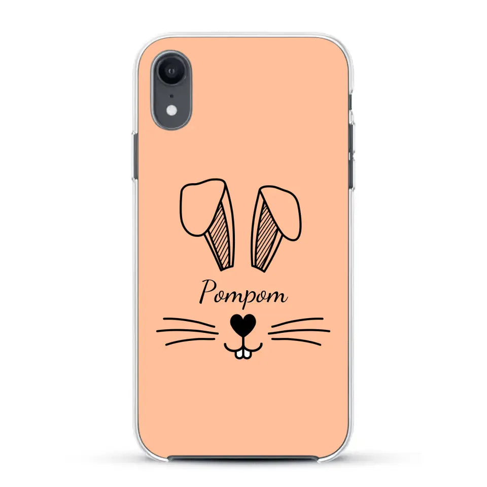 Visage de Lapin avec prénom - Coque de téléphone personnalisée