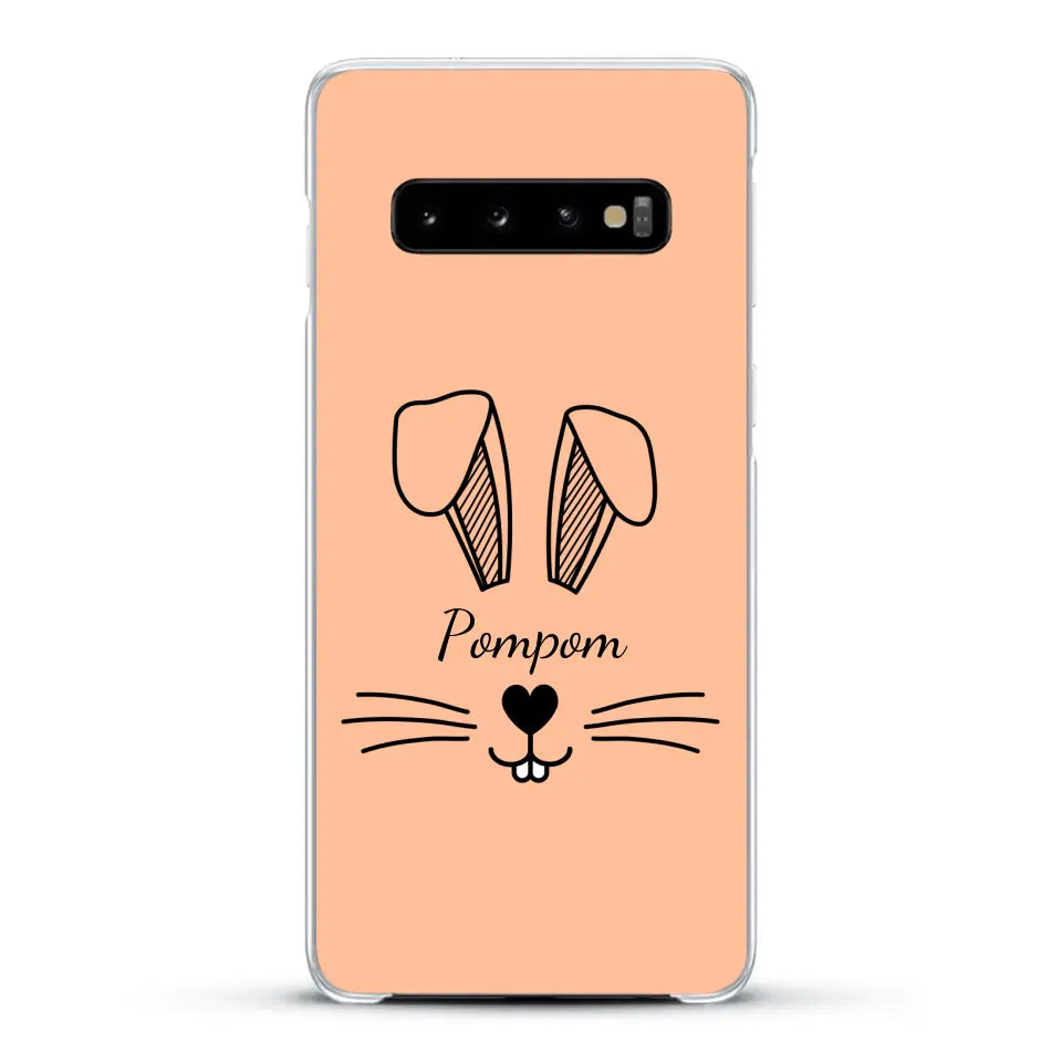 Visage de Lapin avec prénom - Coque de téléphone personnalisée