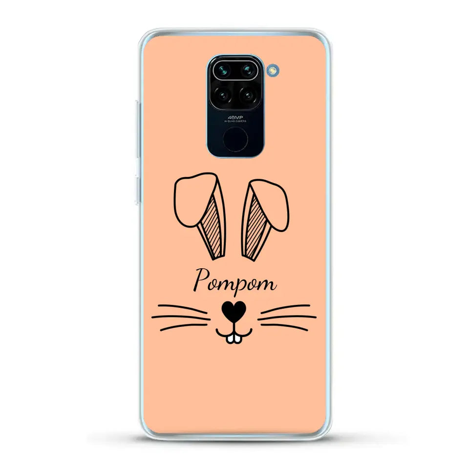 Visage de Lapin avec prénom - Coque de téléphone personnalisée