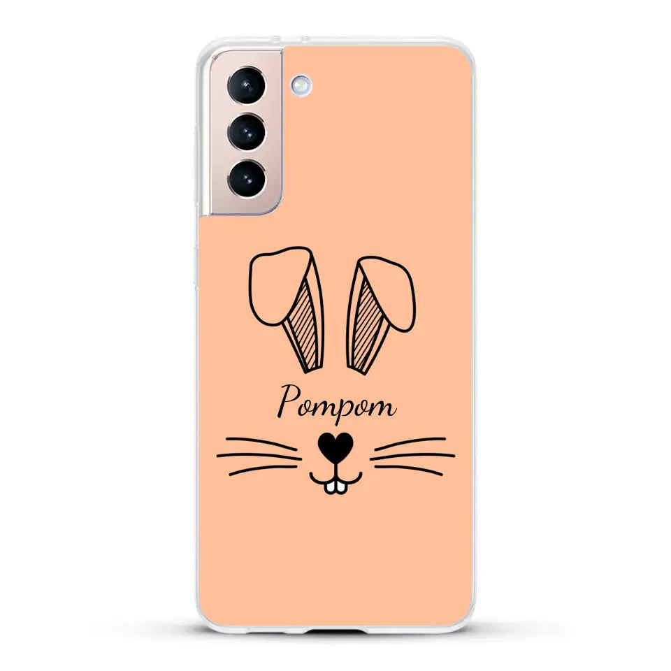 Visage de Lapin avec prénom - Coque de téléphone personnalisée