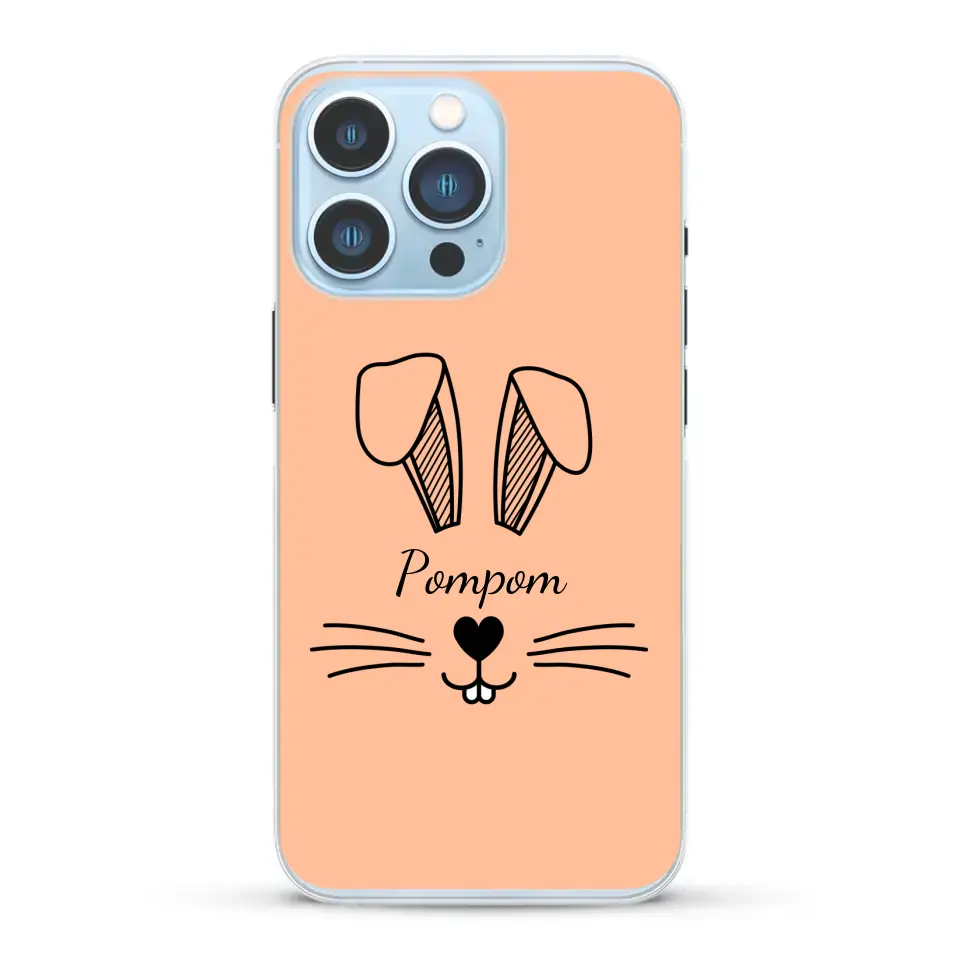 Visage de Lapin avec prénom - Coque de téléphone personnalisée