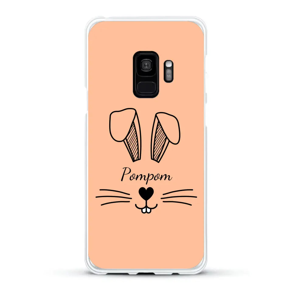 Visage de Lapin avec prénom - Coque de téléphone personnalisée