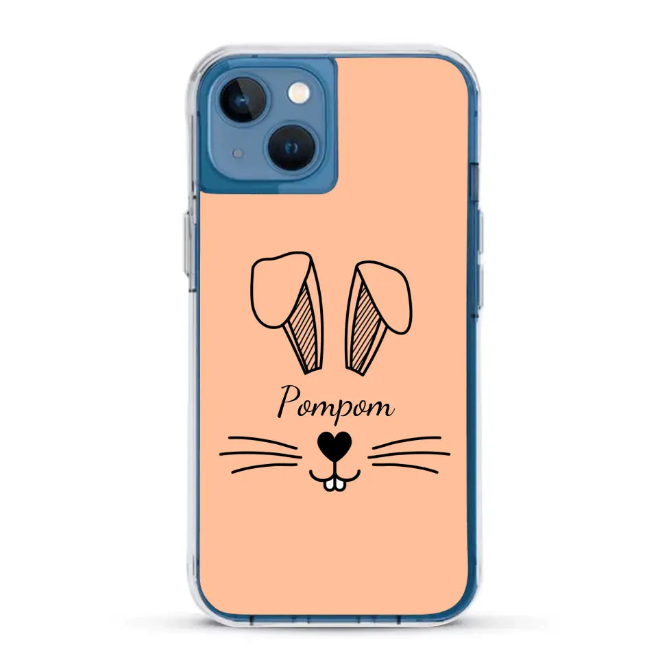 Visage de Lapin avec prénom - Coque de téléphone personnalisée