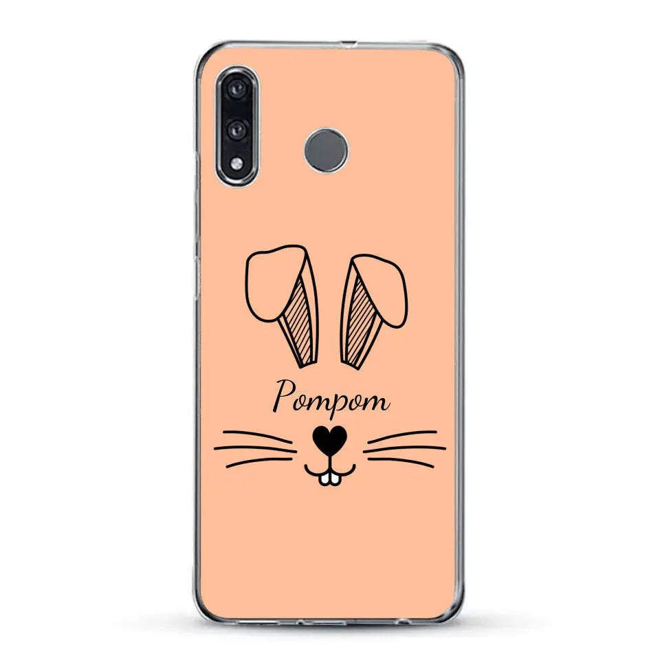 Visage de Lapin avec prénom - Coque de téléphone personnalisée