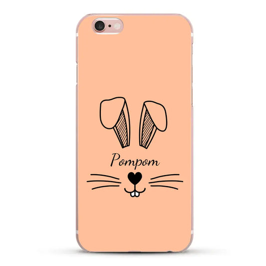 Visage de Lapin avec prénom - Coque de téléphone personnalisée