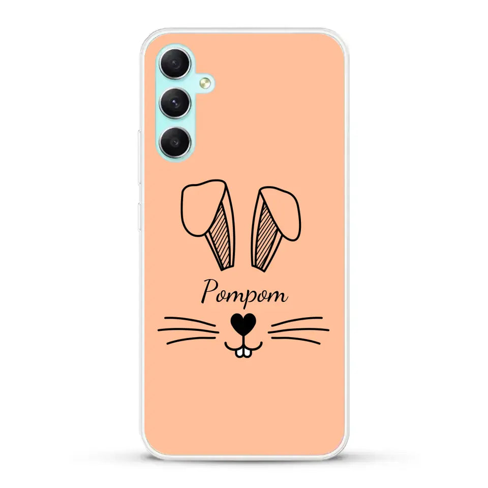 Visage de Lapin avec prénom - Coque de téléphone personnalisée