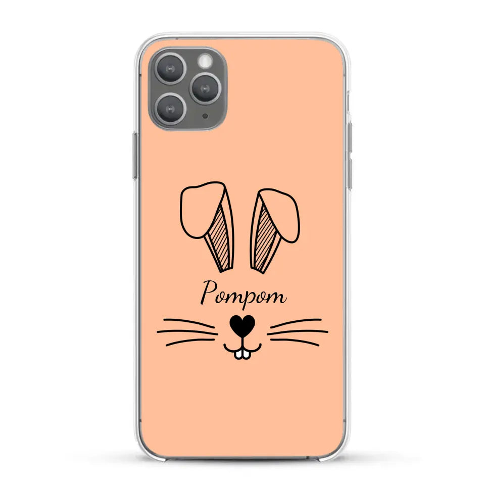 Visage de Lapin avec prénom - Coque de téléphone personnalisée