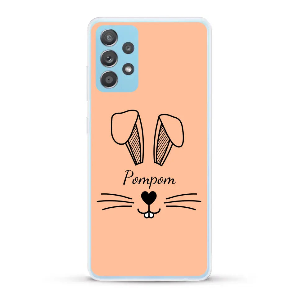 Visage de Lapin avec prénom - Coque de téléphone personnalisée