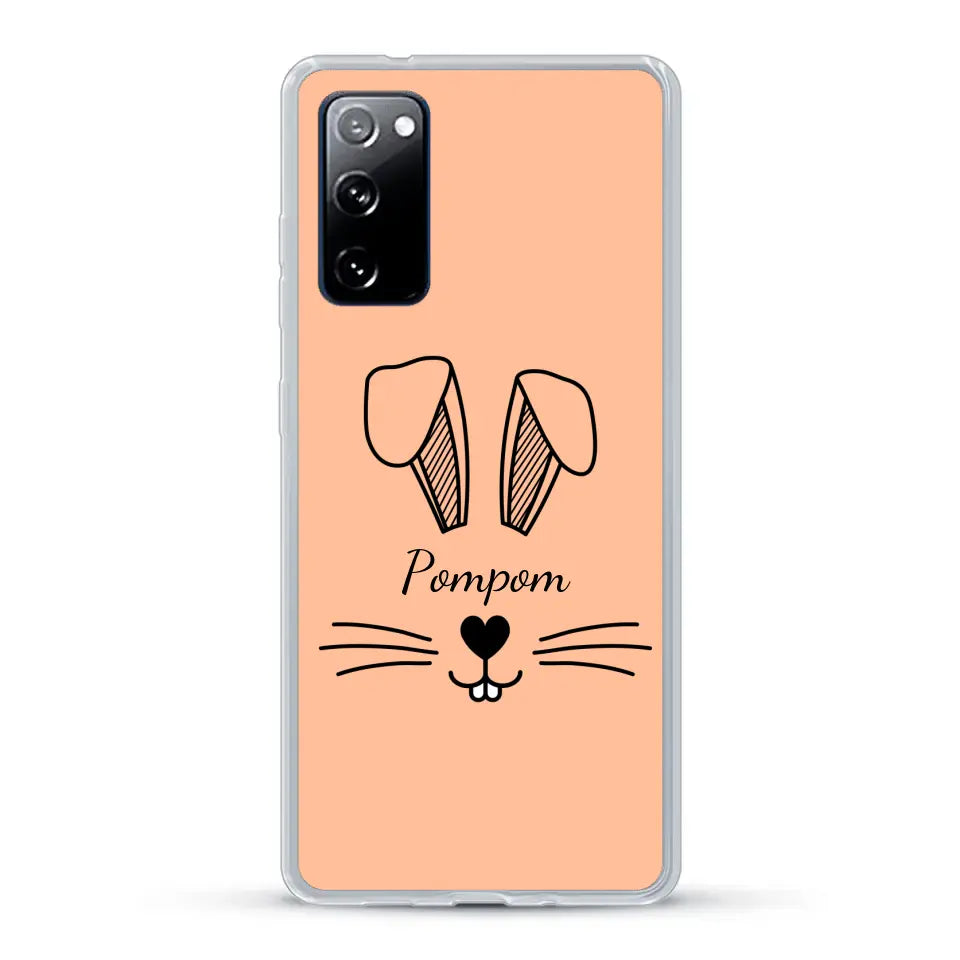 Visage de Lapin avec prénom - Coque de téléphone personnalisée