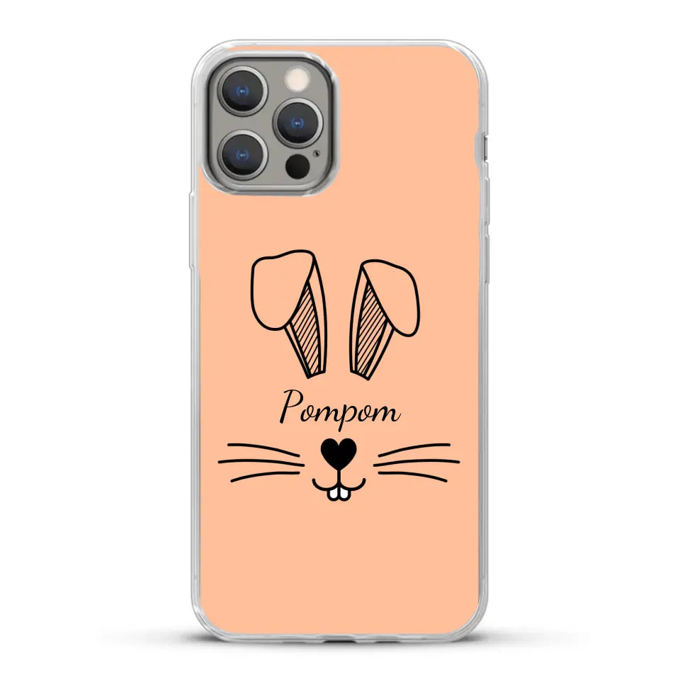 Visage de Lapin avec prénom - Coque de téléphone personnalisée