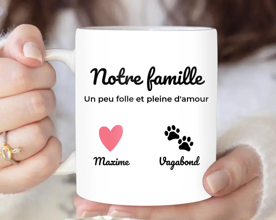 Notre famille un peu folle et pleine d'amour - Mug Personnalisé