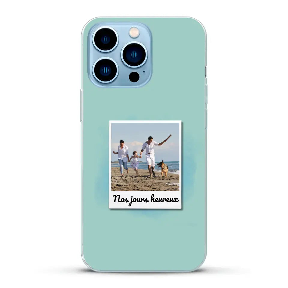 Photo Polaroid Nos jours heureux - Coque de téléphone personnalisée