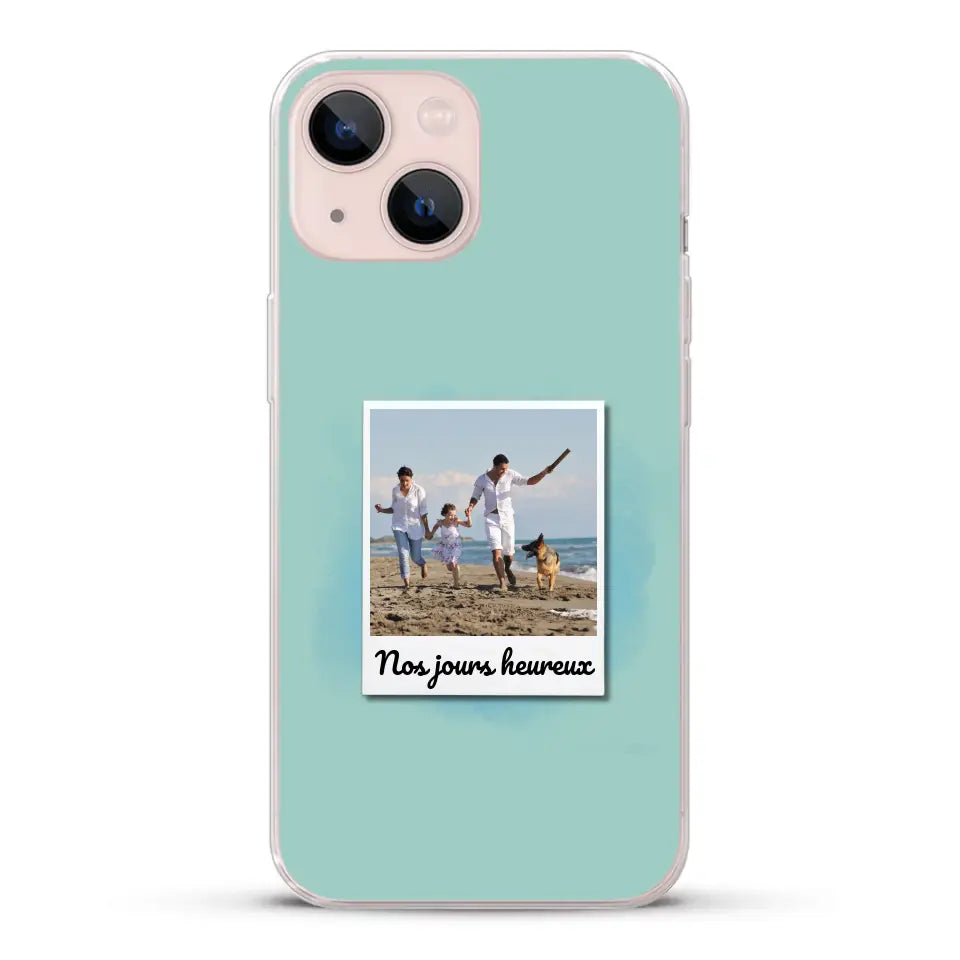 Photo Polaroid Nos jours heureux - Coque de téléphone personnalisée