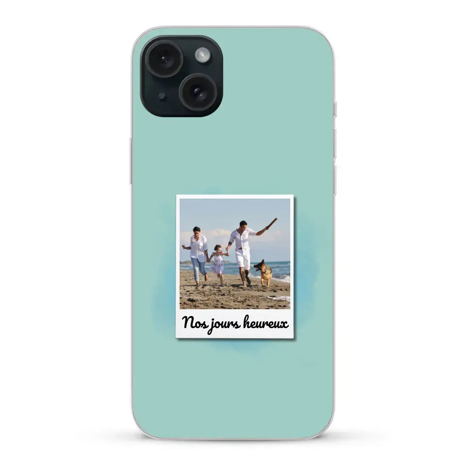 Photo Polaroid Nos jours heureux - Coque de téléphone personnalisée