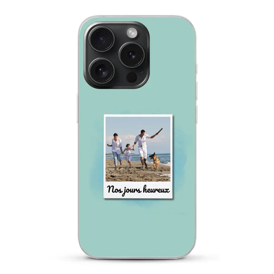 Photo Polaroid Nos jours heureux - Coque de téléphone personnalisée