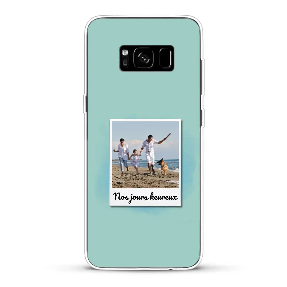 Photo Polaroid Nos jours heureux - Coque de téléphone personnalisée