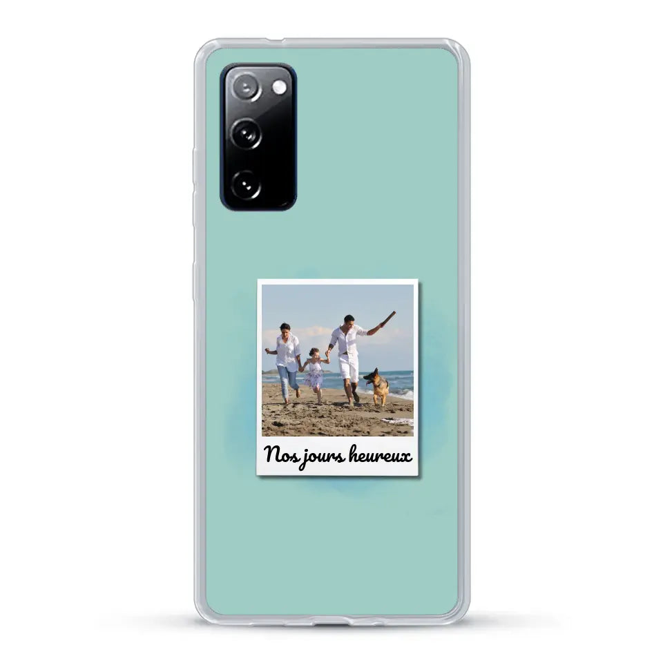 Photo Polaroid Nos jours heureux - Coque de téléphone personnalisée