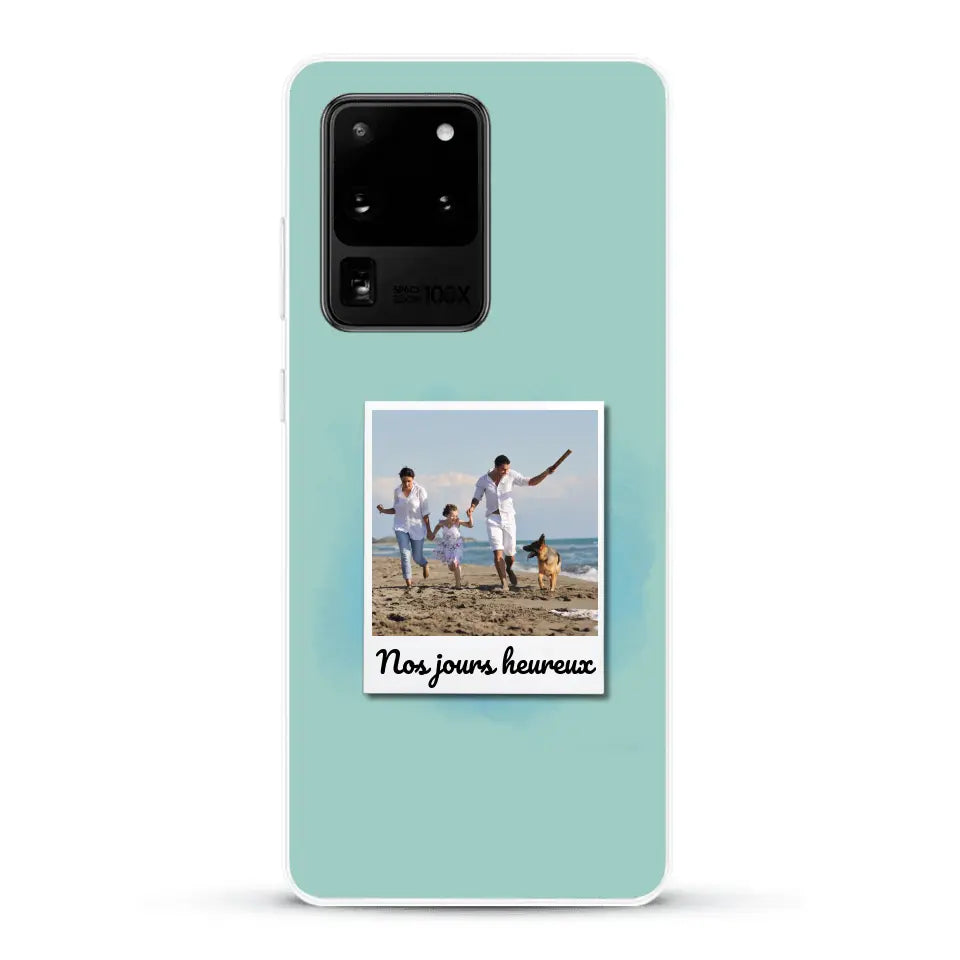 Photo Polaroid Nos jours heureux - Coque de téléphone personnalisée