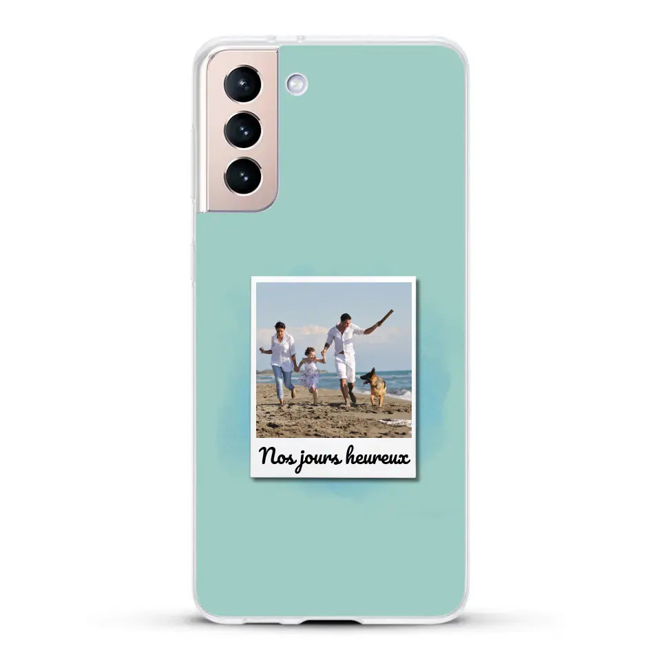 Photo Polaroid Nos jours heureux - Coque de téléphone personnalisée