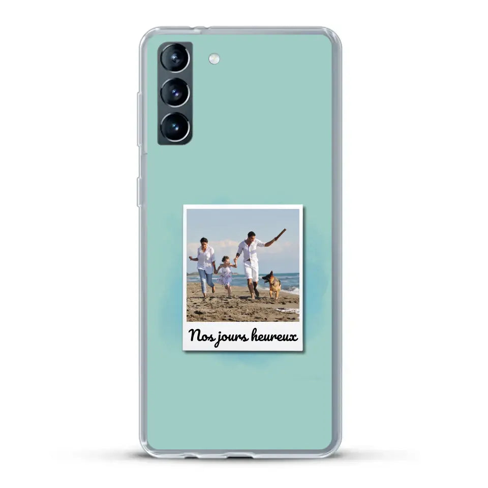 Photo Polaroid Nos jours heureux - Coque de téléphone personnalisée